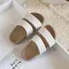 Pantuflas tejidas de suela suave para niñas 2026 Verano Nueva Moda Sandalias de meter para exteriores para niños pequeños y mayores