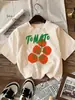 Camiseta de Mujer con Estampado de Fruta de Tomate Fresco, Camiseta de Algodón Versátil, Camiseta Casual de Cuello Redondo, Ropa de Calle de Verano Y2K, Manga Corta