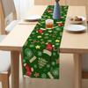 Nuevo camino de mesa navideño de lino estampado transfronterizo, mantel de restaurante occidental, mesa de comedor nórdica, camino de mesa navideño con muñeco de nieve