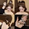 Nueva Cuerda para el Pelo con Perlas de Diamante Flash Cuerda de Pelo de Lujo para Niña Cola de Caballo Elegante Cuerda para el Pelo de Bola de Corbata Moda Elegante Cuerda para el Pelo de Bola de Corbata Adorno para la Cabeza