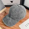 Boné de Baseball Letra Marca Trendy Street Style Coreano Feminino Primavera e Verão Versátil Jeans Rosto Grande Rosto Pequeno Masculino