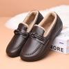 Zapatos de Algodón Grueso de Terciopelo Nuevos de Invierno Procesados y Personalizados para Mujer, Antideslizantes y Cálidos, Zapatos Suaves de Suela Blanda sin Cordones para Madres de Edad Media y Mayores