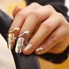 319-5 con el cambio de personalidad de la moda coreana Flor de Libélula Diamante Destello anillo de uña de diamante joyería al por mayor