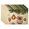 Amazon Manteles Navideños Muñeco de Nieve Árbol de Navidad Manteles Decoración de Mesa de Comedor Occidental Manteles Aislantes Fiesta Navideña