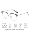 Armazones de Lentes Redondos de Negocio de Titanio Puro para Hombres, Estilo Ceja, Patillas de Acordeón, Armazón Grande, Efecto Adelgazante, Venta al por Mayor de Fábrica de Armazones para Lentes Danyang