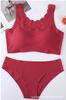 Nuevo Conjunto de Ropa Interior Sin Costuras de Seda Helada Transfronterizo Correas Anchas para Hombros Ropa Interior de Espalda Bonita Ropa Interior Deportiva Sin Costuras para Mujer