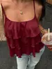 Ropa para mujer de comercio exterior transfronterizo europeo y americano: top de tubo sin tirantes, prenda exterior sin mangas de diseño multicapa para verano para mujer