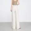 Pantalones Blancos Estilo Old Money Pantalones de Pierna Ancha para Verano Pantalones Casuales para Mujer Pantalones Rectos Versátiles Moda para Ir al Trabajo