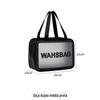 Bolsa de Maquiagem Portátil para Viagem PU Impermeável Bolsa de Armazenamento de Cosméticos Grande Capacidade Visual para Natação Bolsa de Lavar