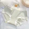 Pantaletas Antibacterianas Refrescantes de Seda de Hielo para Mujer, Cintura Media, Transpirables y Delgadas para Verano, Alta Elasticidad, Bragas de Triángulo con Entrepierna de Algodón Puro para Niñas
