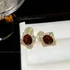 Pendiente de Clip para Oreja con Forma de Diamante de Cristal para Mosquitera Sin Perforación, Pendientes Retro de Circonita Súper Brillantes de Moda, Pendientes Sencillos y de Alta Gama para Mujer