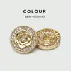 Botones Metálicos de Flor de Diamante Abrigo de Visón Cortavientos Botones de Piel Rosa de Pedrería de Alta Gama Ropa Exterior Botones para Suéter