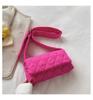 2022 Verano Nuevo Tela de Nailon Color Sólido Romboidal Chaqueta Acolchada de Algodón para Coche Bolso Cuadrado Pequeño Bolso de Hombro Sencillo a la Moda Bolso Bandolera Bolso de Mujer