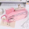 Estuche Transparente de Gran Capacidad Visual para Lápices Personalizado Simple Caja de Papelería para Estudiantes de Secundaria Estuche para Lápices de Nicho Leche Sal para Hombres y Mujeres