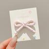 Pasador Rosa de Lunares con Lazo para Niñas, Flequillo Lateral, Lindo Pasador para Niña sin Cabello, Accesorio para el Cabello