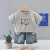 Conjunto de Verano para Niños 2026 Nuevo Elegante Ropa para Bebés y Niños Pequeños Ropa para Bebés Delgada Colorida de Manga Corta Conjunto de Dos Piezas Moderno