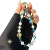 Nueva Cadena de Teléfono Móvil Corazón de Cristal Corta de Verano para Muñeca Cordón de Cuentas Colgante Llavero