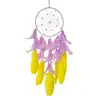 Atrapasueños con Plumas de Bloques de Color Retro, Colgante Tejido Hecho a Mano para Exportación, Decoración Creativa para Pared del Hogar Transfronteriza