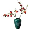Flores artificiales, arreglos de flores falsas, decoraciones de flor de granada, ramas de árbol de caqui, ramos de flores secas, flores decorativas para sala de estar, entrega en transmisión en vivo