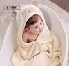 Poncho de Coral Fleece para Bebé He'erte Toalla de Baño Capa con Capucha de Dibujos Animados Toalla de Baño Niños Suave Absorbente Bata de Baño Manta para Bebé