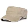 Gorra Militar de Copa Plana Amazon para Hombre Primavera y Otoño Lavada Vintage Algodón Puro Gorra de Béisbol Sombrero de Sol para Exteriores Europeo y Americano