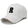 Gorra con visera estilo coreano para mujer, primavera y otoño, versátil, con aspecto de cara pequeña, bordada, informal, gorra de béisbol de tela con forma de piña con letra R, de moda
