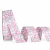 Zhuo Xian material floral ramo floral cinta 2.5cm estampado de rosa cinta mate material de encaje cinta de satén floral