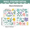 Productos nuevos transfronterizos plantas flores sala de estar dormitorio fondo de pared pegatinas de pared decorativas PVC autoadhesivas pequeñas pegatinas transparentes