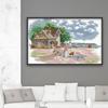 Venta al por mayor de fábrica serie de paisajes de punto de cruz Sala de estar pequeña actividad al aire libre salida boceto pintura kit de inicio de bordado