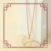 Colgante Creativo de Animal Hueco de Gato para Exportación en Aliexpress, Collar Sencillo de Clavícula Color Dorado