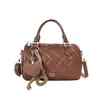 Bolso bandolera de hombro de color liso con patrón de diamantes estilo coreano ins para mujer, bolso de mano con diseño elegante, mochila de trabajo moderna y texturizada