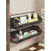 Estante de almacenamiento para pared de dormitorio, no requiere taladro, solución de almacenamiento para mesita de noche, estante de almacenamiento para pared