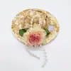 Muñeco de 6 puntos casa de muñecas sombrero de paja de granjero sombrero de paja de playa casco de seguridad accesorios para la cabeza de juguete sombrero para mascota de pollo de 8 cm