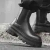 Botines Chelsea para Hombre Estilo Nuevo Juego de Pie Hombres Suela Gruesa Botas de Humo Moda Estilo Coreano Botas Martin 28291-J