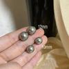 "Aguja de plata 925" fiebre de blogueros con estilo de Hong Kong pendientes de perla gris fuerte de alta calidad Swarovski