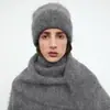Sumei Hui 2026 Otoño/Invierno Nuevo Gorro de Lana Cálido Holgado para Mujer con Circunferencia de Cabeza Grande Gorro de Punto de Felpa
