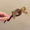 Novo Presilha de Bico de Pato de Tricô Outono/Inverno Tamanho Grande Grampo para Parte de Trás da Cabeça 2026 Estilo Coco Presilha de Garra Presilha Reta