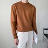 Suéter Masculino Gola Alta Meia Outono 2023 Estilo Coreano Adolescente Cor Sólida Casual Simples Slim-fit Tricô Lã