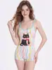 Traje de baño de alta gama, lindo y elegante para niñas jóvenes, con un diseño modesto de corte bajo con cuello halter y estilo de una pieza con espalda cruzada, adecuado para entrenamiento en piscina y competiciones.