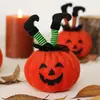 Adornos de Calabaza de Peluche de Halloween Transfronterizos, Decoraciones de Fiesta de Escritorio de Halloween, Adornos de Calabaza con Cara Sonriente de Bruja Invertida