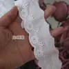 Tecido 100% Algodão com Acabamento de Renda Floral Vazada Bordada, Material para Vestuário, Alça de Ombro e Cinto Decorativos para DIY