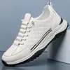 Novos sapatos casuais esportivos masculinos de moda outonal, tênis de corrida antiderrapantes e resistentes ao desgaste para atividades ao ar livre, sapatos masculinos de couro impermeável com sola grossa