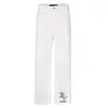 Calça Jeans Bordada Branca para Homens e Mulheres, Calça com Vibe High Street Americana para Primavera e Outono, Cleanfit, Calça Ligeiramente Flare