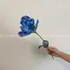 Rama Corta de Flor Artificial con 2 Cabezas de Flores de Lirio, Textura de Eva, Flores Artificiales Realistas en Colores de Óleo Natural para Decoración del Hogar