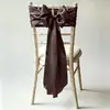 Tela para respaldo de silla de satén de imitación al por mayor de fábrica, cinta de satén específica para hotel, lazo de banderola floral para respaldo de silla de banquete de bodas