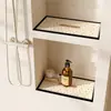 Alfombrilla de Drenaje para Nicho de Baño Simple Blanco y Negro, Alfombrilla Absorbente de Agua de Secado Rápido para Estante de Baño, Alfombrilla Absorbente de Agua para Encimera de Baño