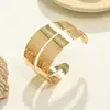 Pulseira Aberta Estilo Minimalista Transfronteiriça Europeia e Americana para Mulheres, Pulseira Larga Fashion Exagerada Retrô Elegante com Personalidade