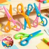 Tijeras de plástico de seguridad para niños de primaria, amigables con la mano, no pellizcan, adecuadas para cortar papel, punta redonda, seguras para las manos