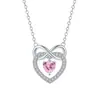 Collar con Símbolo de Amor Infinito Lujo Ligero Gama Alta Exquisito Versátil Cadena para Clavícula Forma de Corazón Collar de Circón de la Suerte Regalo