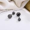 Moda 2023 Nuevos Aretes Negros para Mujer, Aretes Geométricos Pequeños Simples, Aretes de Tornillo Hexagonales